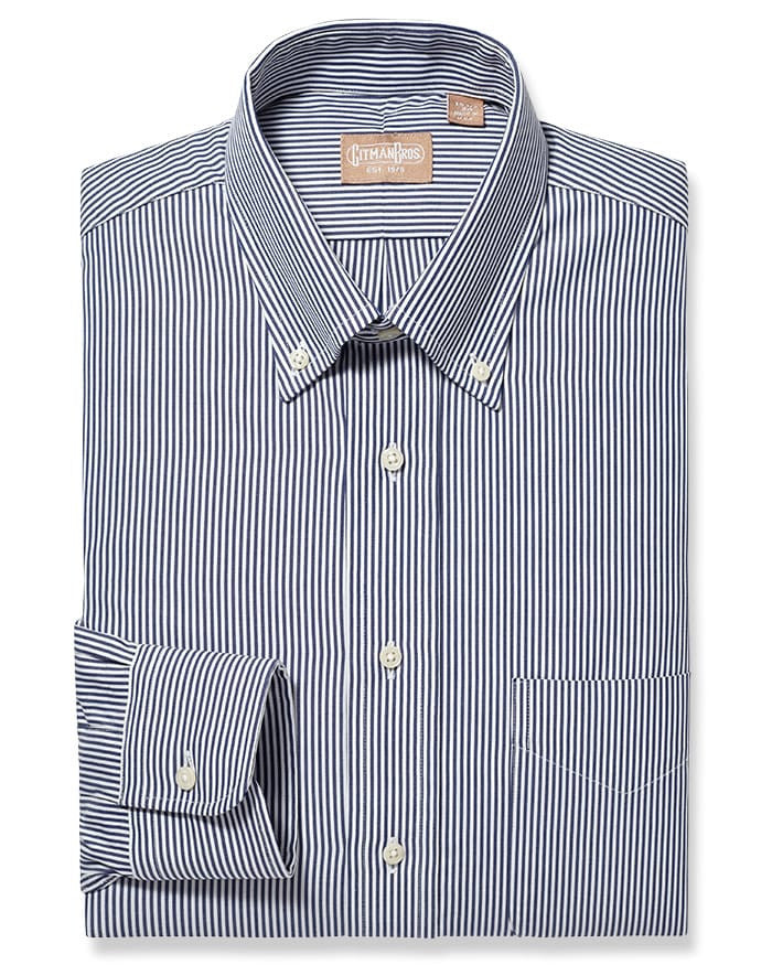 GITMAN VINTAGE, BENGAL STRIPE BUTTON DOWN LIGHT BLUE