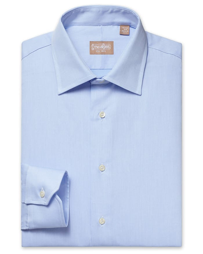 Gitman Bros. Medium Spread Blue Mini Twill Dress Shirt