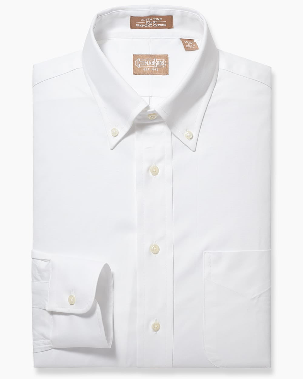 Gitman Bros. Button Down Pinpoint White Dress Shirt